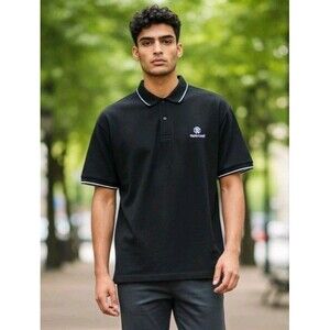 Roberto Cavalli Navy Polo Shirt Sz M 100% Cotton Preppy Academia Mens